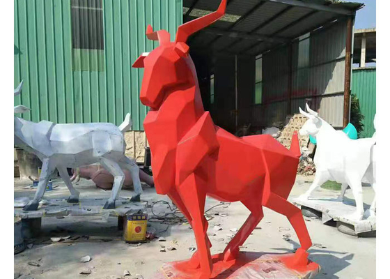 Animal Figure Deer Outdoor Fiberglass Sculpture Life Size For Garden Decoration