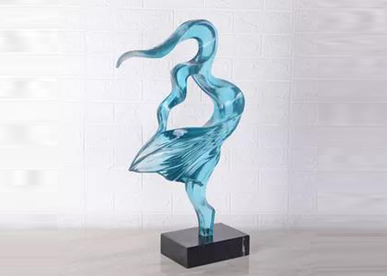 Transparent Resin Dancer Girl Sculpture Unique Garden Home Art Decoration