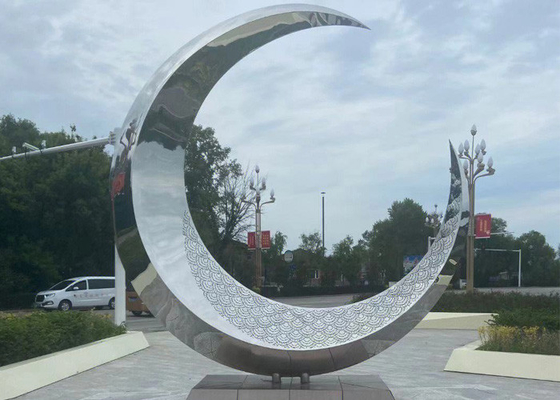 Custom Size Modern Garden Metal Art Stainless Steel Moon Sculpture