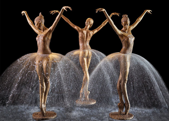 Outdoor Garden Decoration Bronze Ballerina Water Fountain With Size 180cm Height