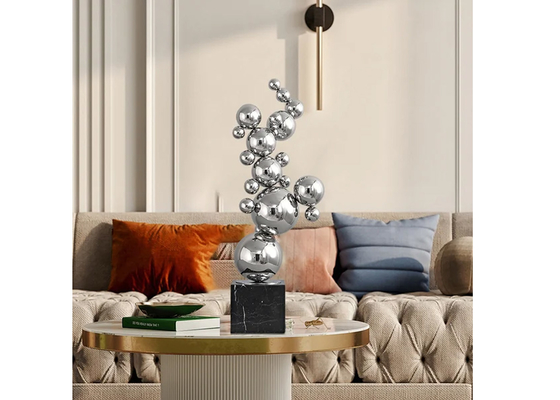 Polished Stainless Steel Balls Sculpture For Garden Or Home Decoration