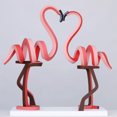 Fiberglass Bird Pink Tall Love of Flamingos Sculpture Manufacturer