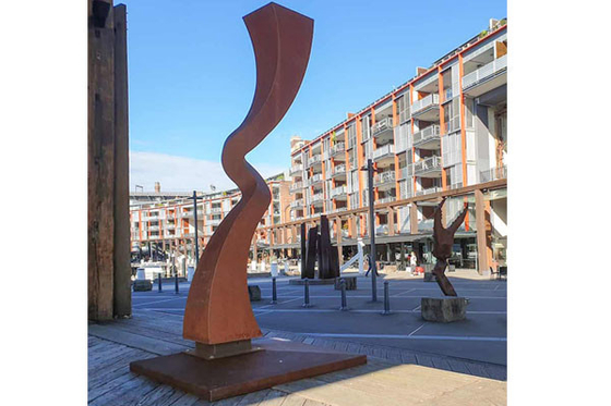 Hand Fabricated Garden Contemporary Corten Steel Sculpture