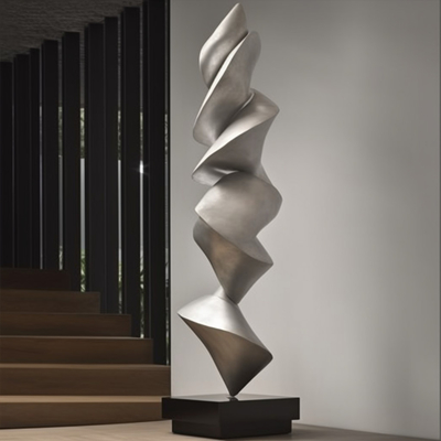 Art of Balance Modern Stainless Steel Mirror Outdoor Sculpture for Hotels and Villas