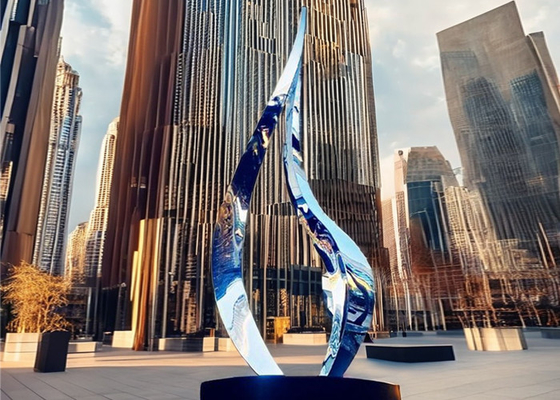 Custom Abstract Art Outdoor Metal Sculpture Stainless Steel Mirror Polished Metal Crafts