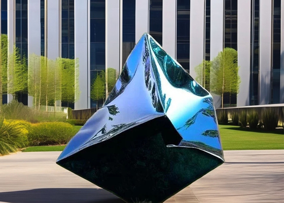 Custom Large Outdoor Garden Decoration Modern Art Metal Abstract Statue Cube Stainless Steel Sculpture