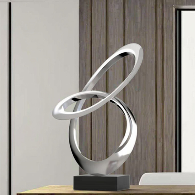 Contemporary Mirror Polished Stainless Steel Abstract Sculpture Modern Metal Crafts Art