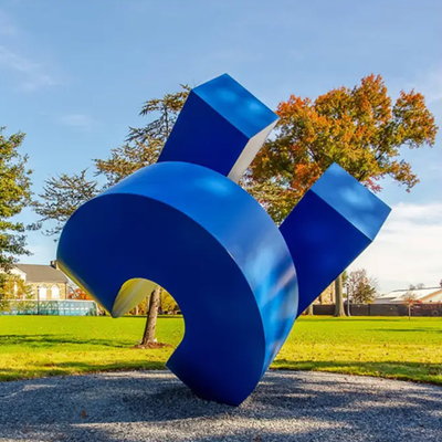 Abstract International Huge Painted Architectural Stainless Steel Bend Sculpture
