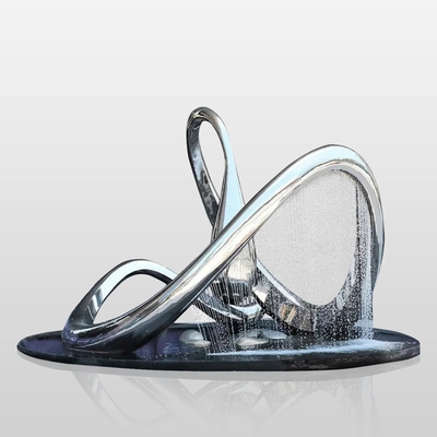 Water Fountain Outdoor Stainless Steel Polished Infinity Loop Large-scale Fountain Sculpture