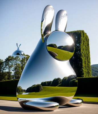 Stainless Steel Bunny Sculpture Rabbit Statue Metal Animal Manufacturer