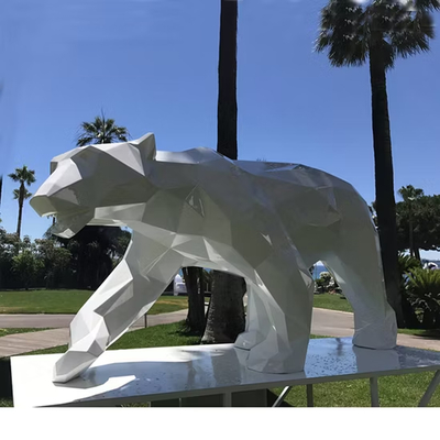 Luminous White Bear Sculpture - Premium Fiberglass Outdoor Art Statue