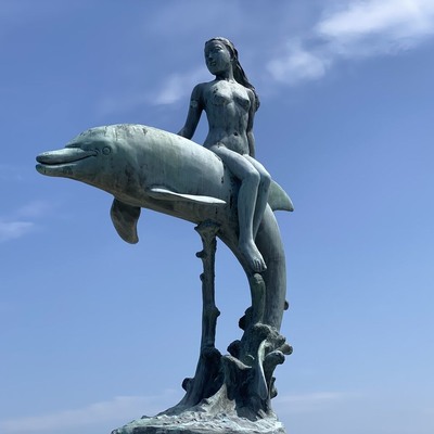 Outdoor Metal Art Decor Bronze Copper Mermaid Life Size Sculpture Statue
