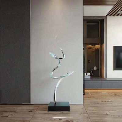 Mirror Polished Modern Abstract Metal Art Sculpture Elegant Luxury Decor for Interior Spaces