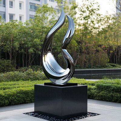 Good price Custom Garden Sculpture Contemporary Flowing Abstract Stainless Steel Sculpture online