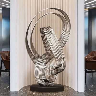 Abstract Metal Floor Sculpture Modern Indoor Stainless Steel Art Piece