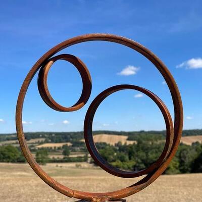 Large Circle Ring Modern Corten Outdoor Garden Abstract Art Sculpture