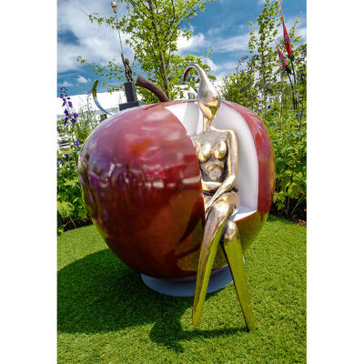 Good price “Contemplation” – Bronze Figure on Powder-Coated Apple Chair online