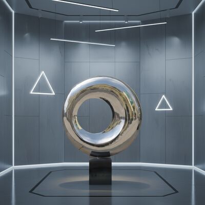 Custom Mirror Polished Stainless Steel Modern Art Sculpture Indoor Circular Abstract Decor Statue