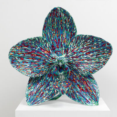 3D Outdoor Stainless Steel Folk Art Flower Painted Sculpture