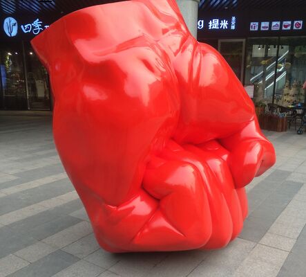 Custom Decorative Fiberglass Fist Sculpture Life Size Sculpture Metal Statue Manufacturer/Factory