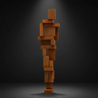 Weathering Steel Cubist Human Sculpture | Large Metal Statue for Public Art