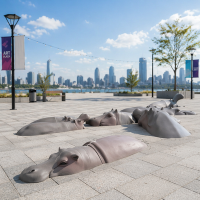 Good price Custom Outdoor Life Size Hippo Statue Bronze Animal Sculpture for Garden Park Zoo Decoration Metal Art Display Figure Landscape online