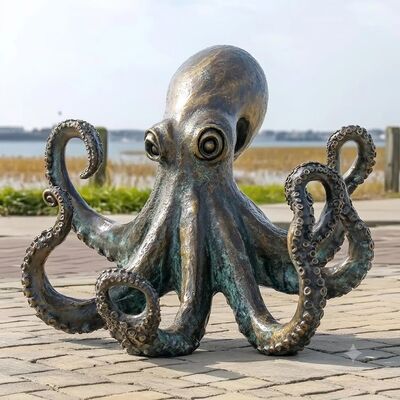 Handcrafted Bronze Giant Octopus Statue | Coastal & Nautical Home Office Decoration