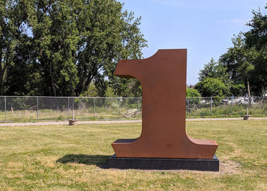 Contemporary Decoration Outdoor Metal Art Sculpture Corten Steel Number Sculpture