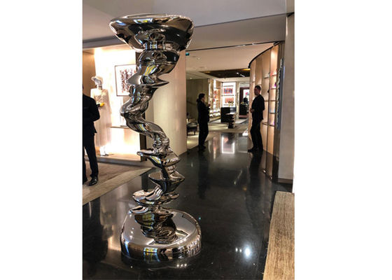 Mirror Stainless Steel Swirl Sculpture For Outdoor Decoration