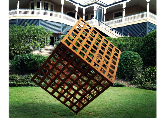 Contemporary Corten Steel Geometric Sculpture 200cm Height