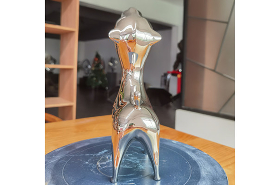 Home Decor Modern Stainless Steel Animal Sculpture Laughing Dog Mirror Polished