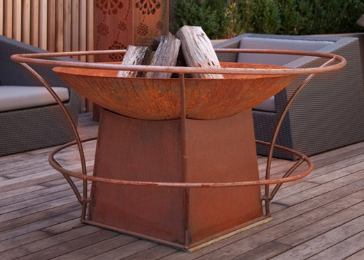 Forging Technique Large Fire Pit Bowl Corten Steel Outdoor Fire