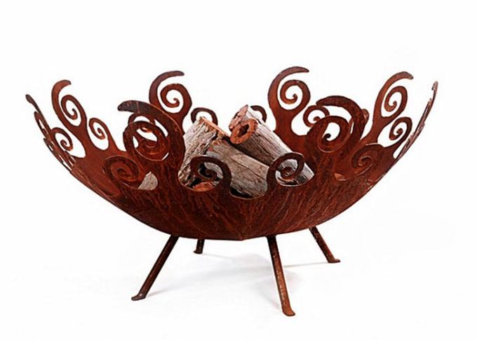 Flower Feature Modern Steel Fire Pit Custom Steel Fire Pit