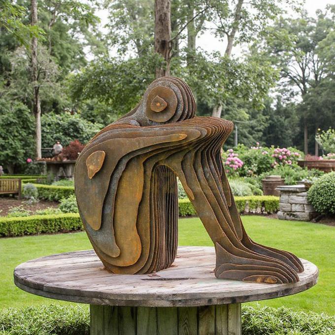 Metal Human Size Construct Modern Life Size Garden Metal Art Abstract Human Figure Sculpture In ...